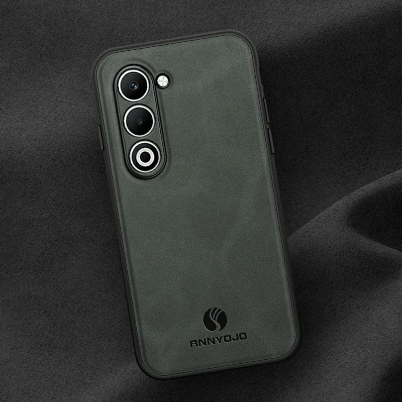 ANNYOJO Für Oppo A5 5G Hülle PU-Leder + PC + TPU Stoßfest Handyhülle - Grün