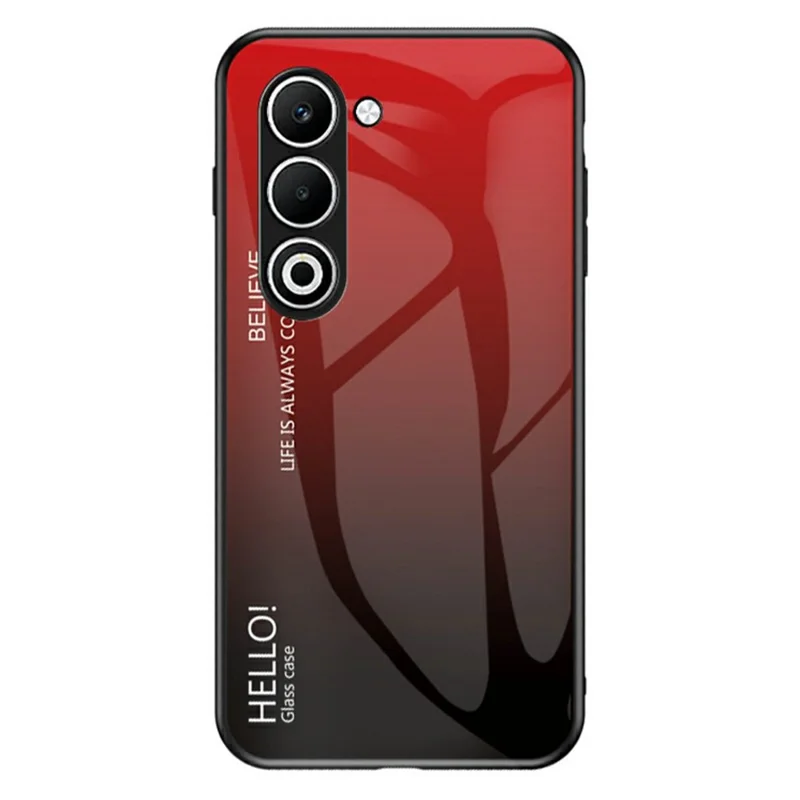 Fodral till Oppo A5 5G, skålläckeskydd, fönsterplatta + PC + TPU, mobilhölje – gradient röd svart