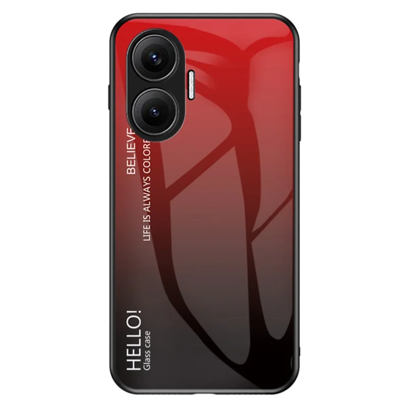Cover per Xiaomi Poco F7 5G / Redmi Turbo 4 Pro 5G Antigraffio in Vetro Temperato + PC + TPU - Rosso Nero Sfumato