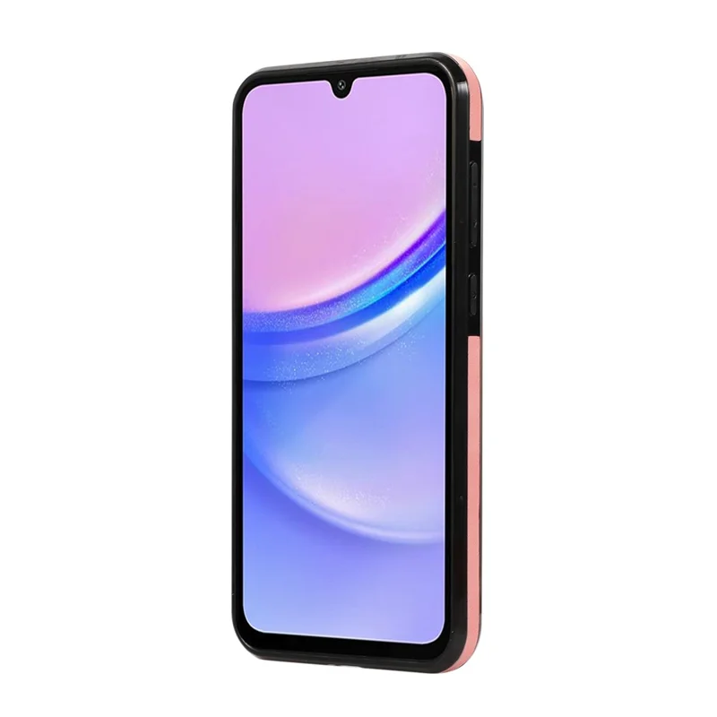 Voor Samsung Galaxy A17 5G / A17 4G / A26 5G Hoesje Met Kaarthouder En Steun In Leder + TPU Met Schouderband - Roze