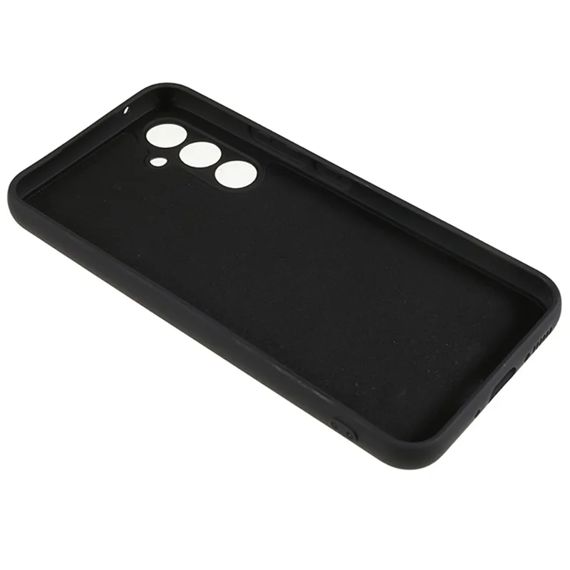 For Samsung Galaxy S24 FE Case TPU Back Soft Anti-Scratch Fiber Lining Phone Cover - Black