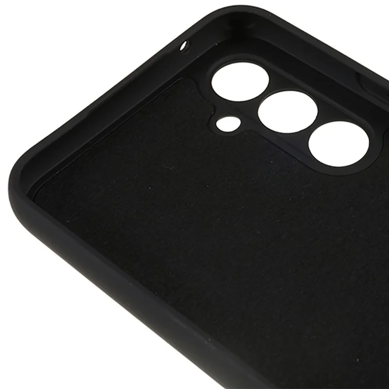 For Samsung Galaxy S24 FE Case TPU Back Soft Anti-Scratch Fiber Lining Phone Cover - Black