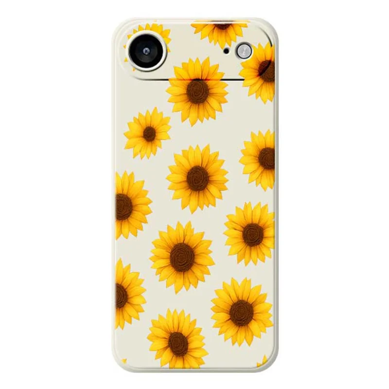 TPU-telefoonhoesje met zonnebloemenpatroon voor iPhone Air, rechte rand, beige