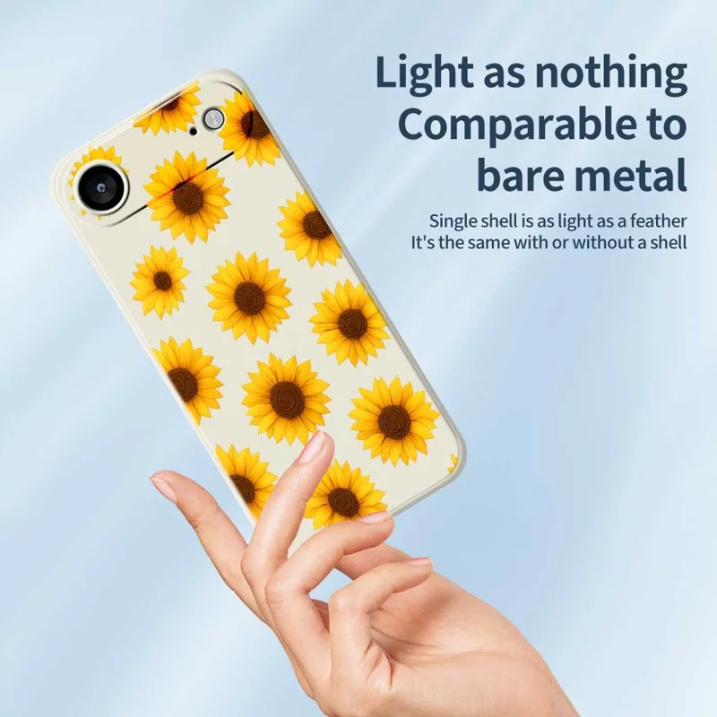 TPU-telefoonhoesje met zonnebloemenpatroon voor iPhone Air, rechte rand, beige