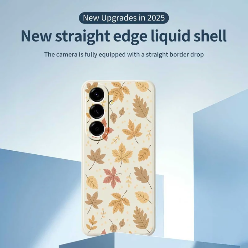 Samsung Galaxy A56 5G-hoesje met bladerpatroon Rechte rand TPU-telefoonhoes - Beige