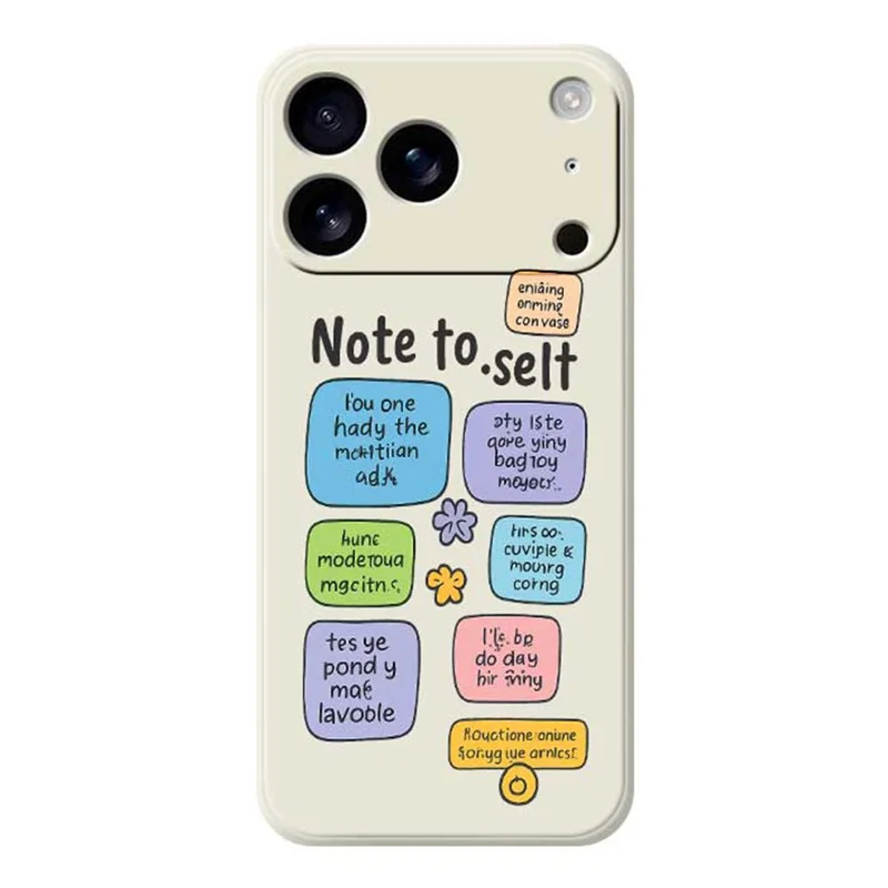 For iPhone 17 Pro Max Case Colored Sticky Notes Pattern Printing Straight Edge TPU Phone Back Cover - Beige