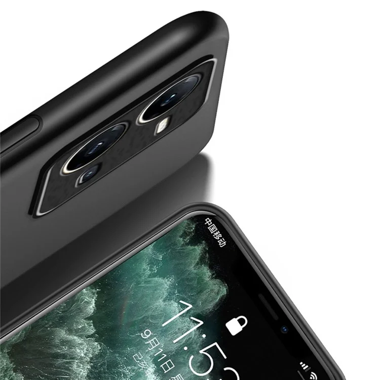 Case de Teléfonos Celulares Para Vivo V25 5G, Líneas Anti-colisión Impresas de Cuero Pu+tpu Hybrid Shell Con Lámina de Metal Incorporada - Negro