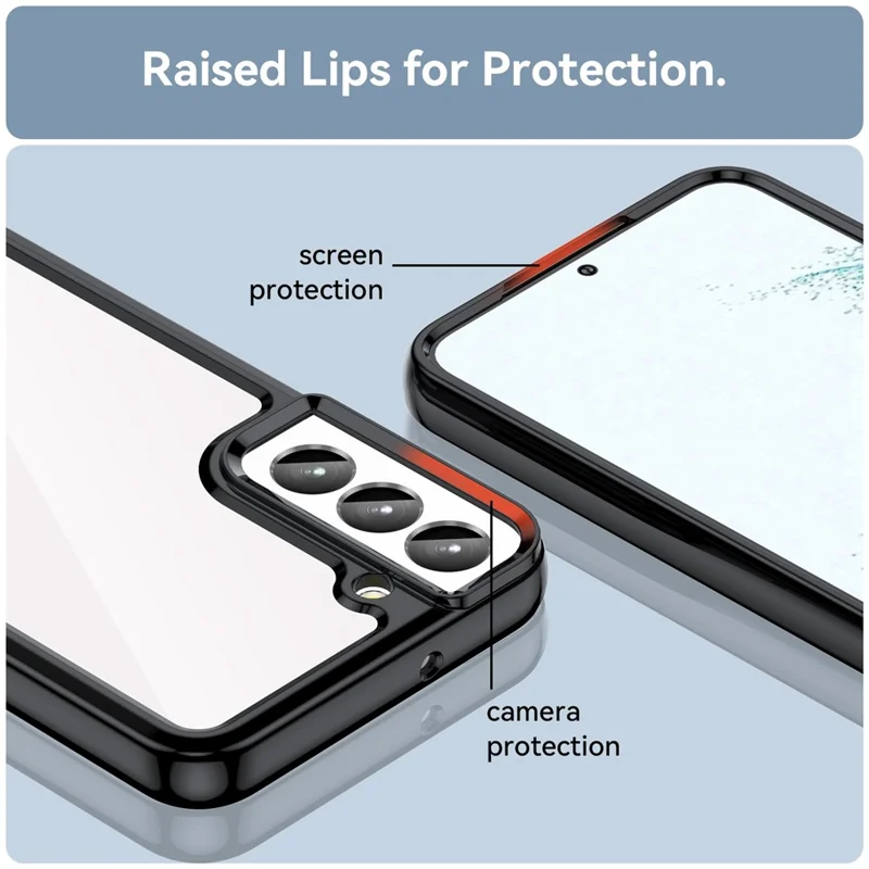 Para Samsung Galaxy S23 TPU + Acrylic Hybrid Case Capa Protetora de Telefone à Prova de Choques - Preta
