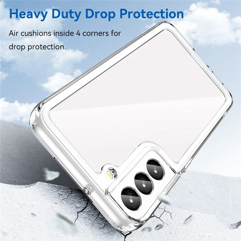 For Samsung Galaxy S23 TPU + Acrylic Hybrid Case Shockproof Protective Phone Cover - Transparent