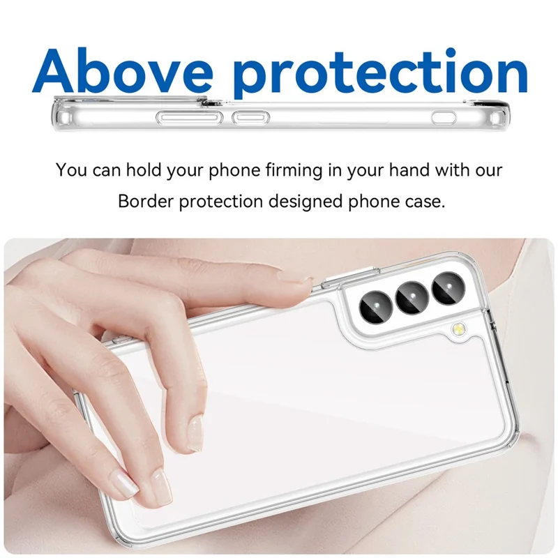 For Samsung Galaxy S23 TPU + Acrylic Hybrid Case Shockproof Protective Phone Cover - Transparent