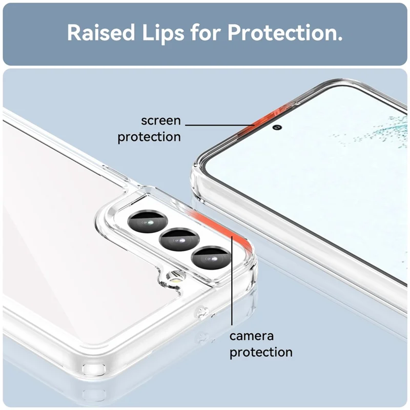 For Samsung Galaxy S23 TPU + Acrylic Hybrid Case Shockproof Protective Phone Cover - Transparent