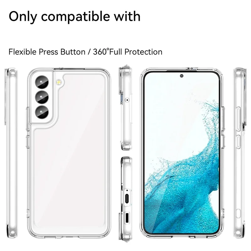 For Samsung Galaxy S23 TPU + Acrylic Hybrid Case Shockproof Protective Phone Cover - Transparent