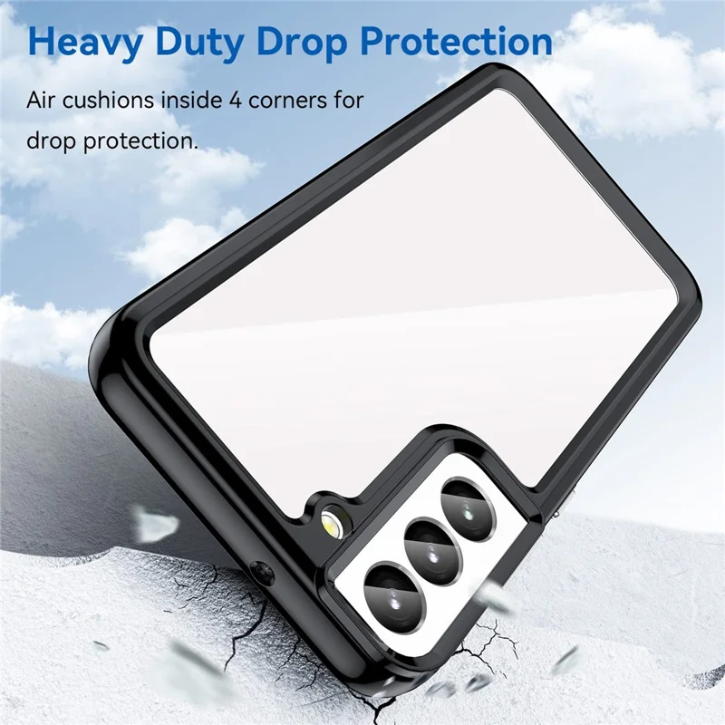 For Samsung Galaxy S23+ TPU Bumper Acrylic Back Cover Anti-drop Mobile Phone Case Protector - Black