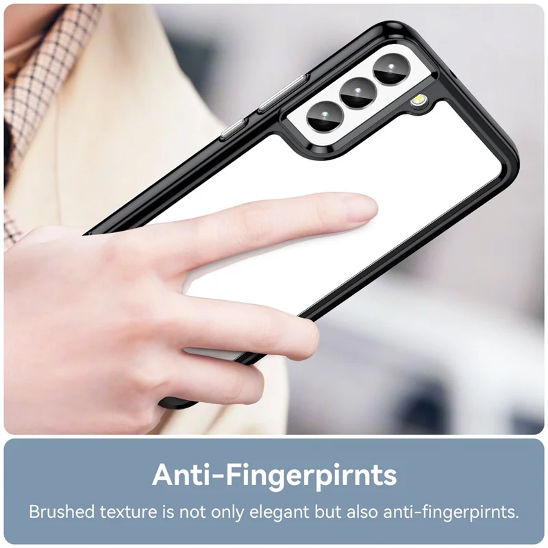 For Samsung Galaxy S23+ TPU Bumper Acrylic Back Cover Anti-drop Mobile Phone Case Protector - Black