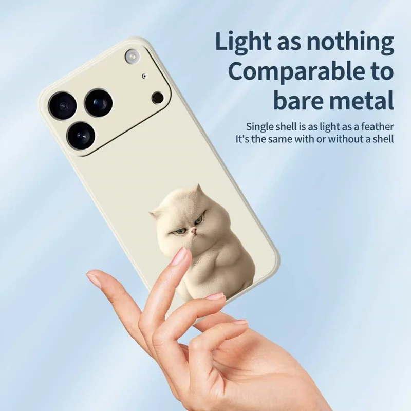 Für iPhone 17 Pro Hülle Wütende Katze Muster Druck Gerade Kante TPU Handy Rückseite Schutzhülle - Schwarz