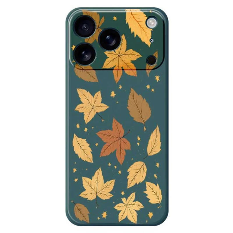 For iPhone 17 Pro Case met Print van Bladeren van de Japaanse Ahorn Rechte Rand TPU Telefoonhoes - Groen