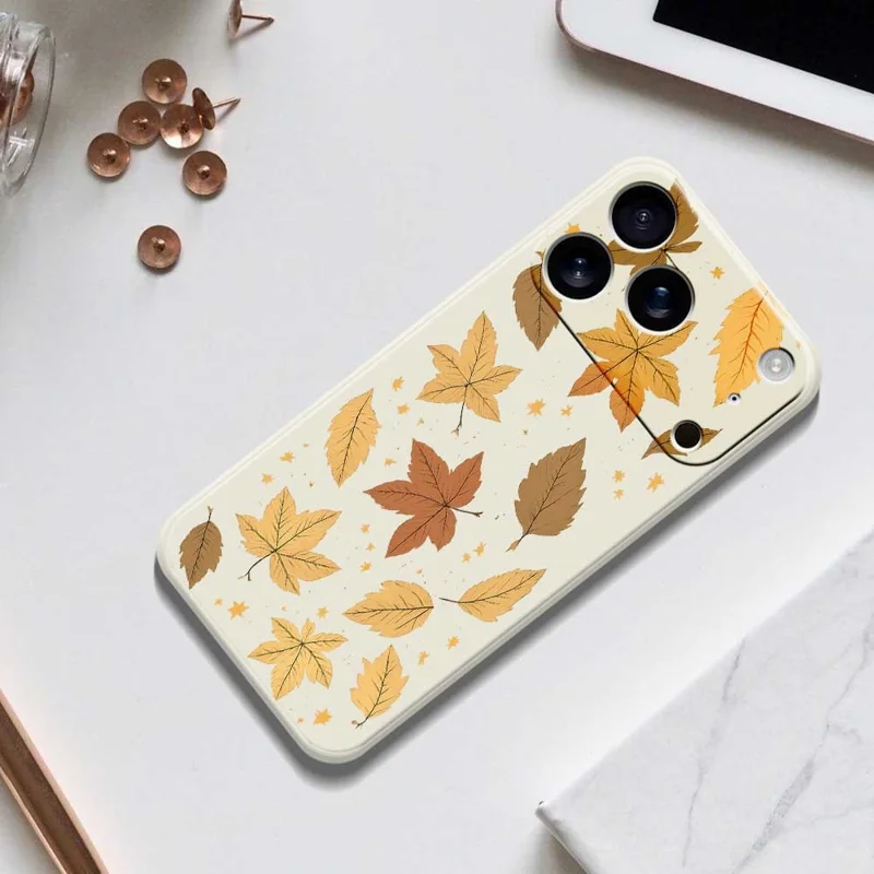 For iPhone 17 Pro Case met Print van Bladeren van de Japaanse Ahorn Rechte Rand TPU Telefoonhoes - Groen