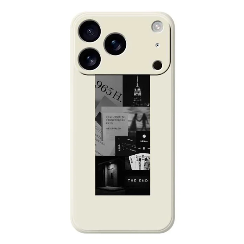 TPU-telefoonhoesje met naaipatroon voor iPhone 17 Pro, rechte rand, beige