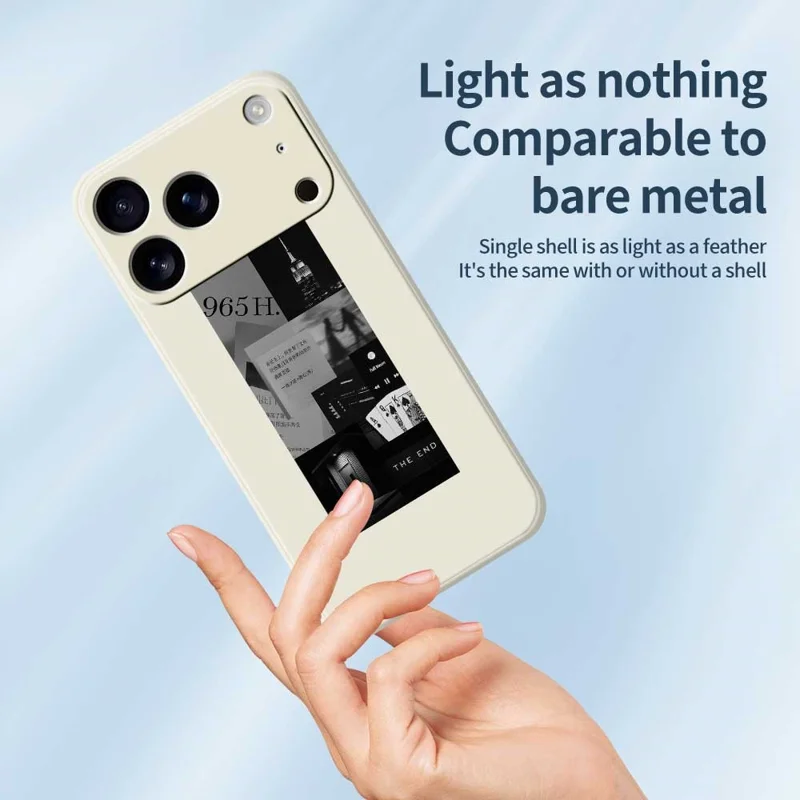 TPU-telefoonhoesje met naaipatroon voor iPhone 17 Pro, rechte rand, beige