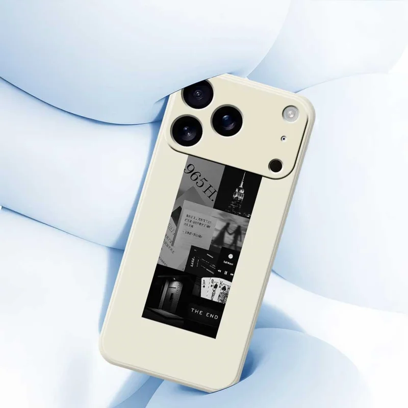 TPU-telefoonhoesje met naaipatroon voor iPhone 17 Pro, rechte rand, beige