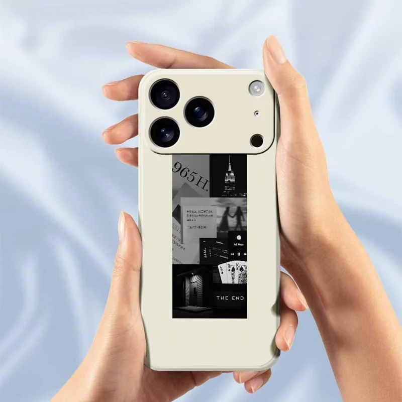 TPU-telefoonhoesje met naaipatroon voor iPhone 17 Pro, rechte rand, beige