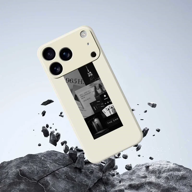 TPU-telefoonhoesje met naaipatroon voor iPhone 17 Pro, rechte rand, beige