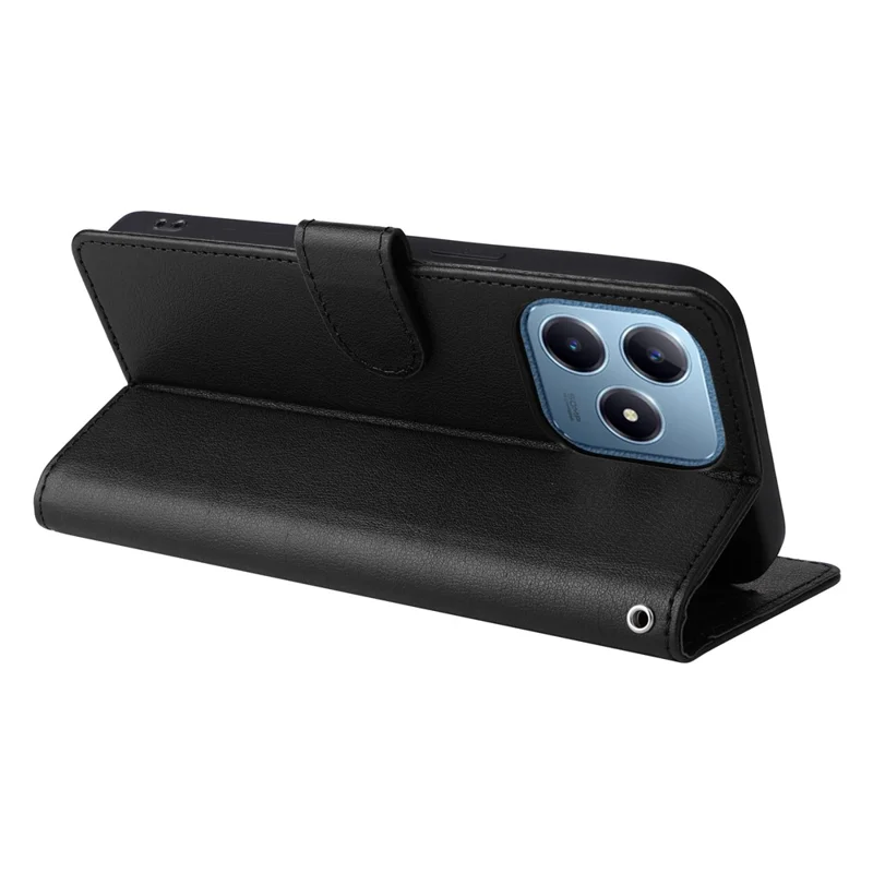 Custodia per Realme C63 4G / C61 4G / C61 (India) 4G / Note 60 / Narzo N63 4G Portafoglio con Supporto e Vista Cover in Pelle PU con Cinturino da Polso - Nero