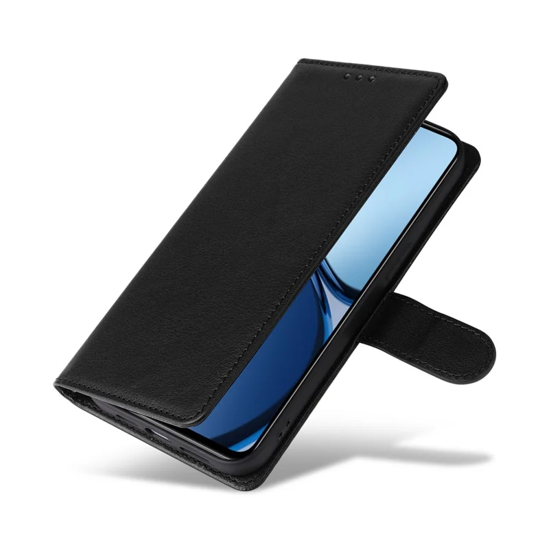 Custodia per Realme C63 4G / C61 4G / C61 (India) 4G / Note 60 / Narzo N63 4G Portafoglio con Supporto e Vista Cover in Pelle PU con Cinturino da Polso - Nero