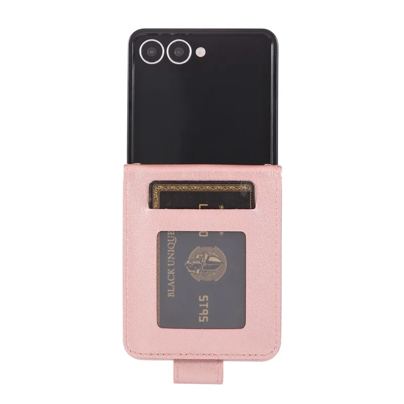 For Samsung Galaxy Z Flip7 5G Case Magnetic Clasp PU Leather Phone Cover with Card Slot - Rose Gold