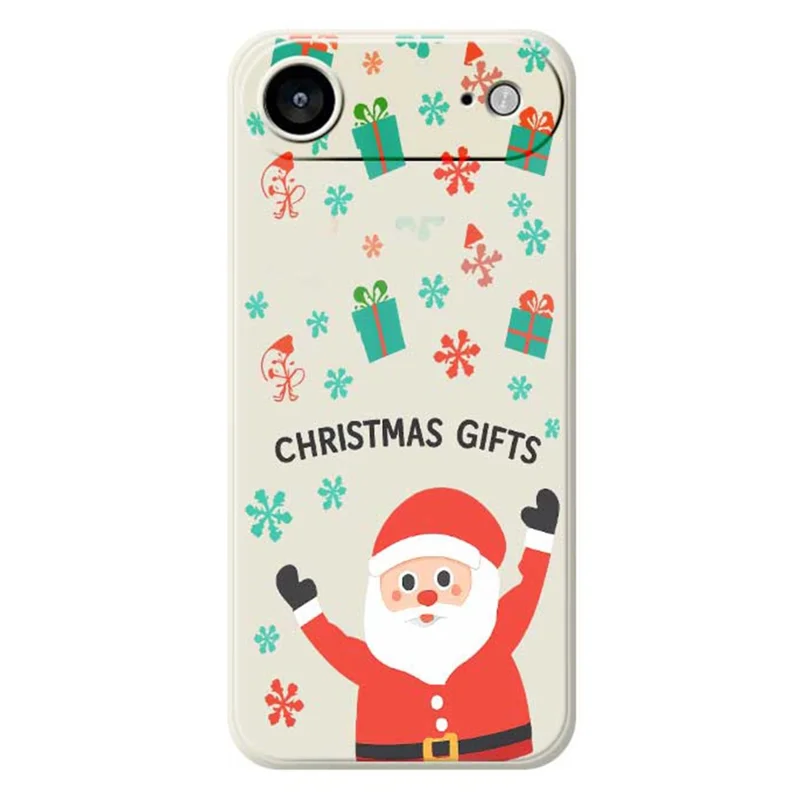 For iPhone Air Case Christmas Gifts Pattern Printing Straight Edge TPU Phone Back Cover - Beige