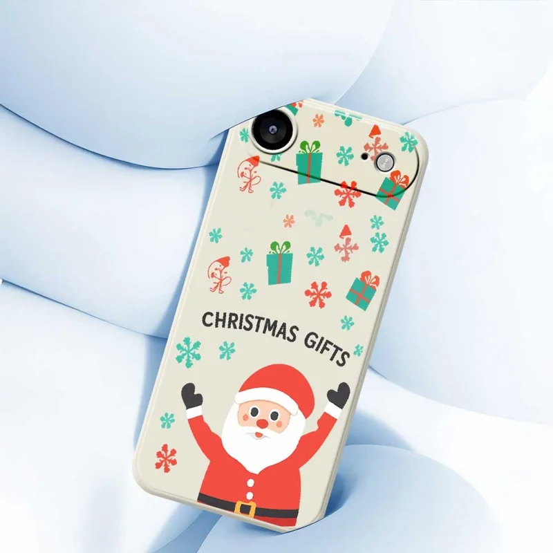 For iPhone Air Case Christmas Gifts Pattern Printing Straight Edge TPU Phone Back Cover - Beige