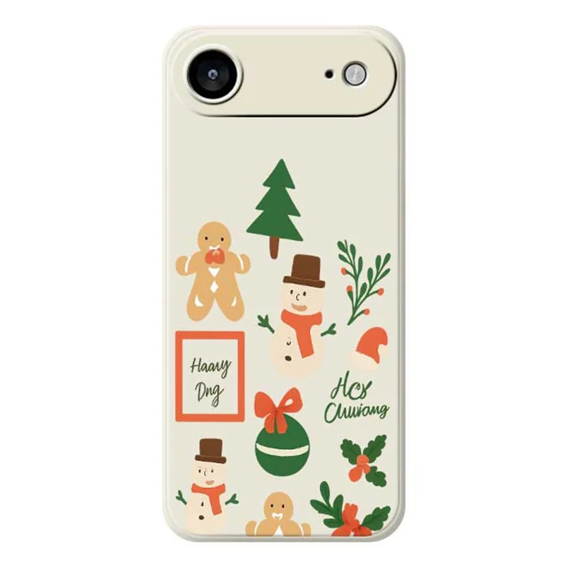 TPU-telefoonhoesje met kerstmannetjesprint voor iPhone Air, rechte rand, beige