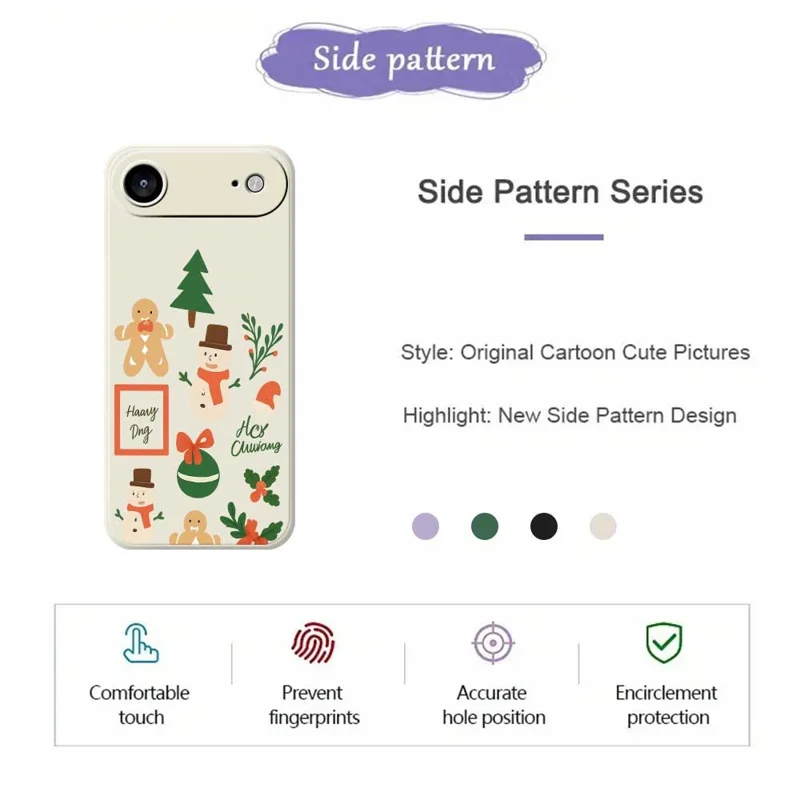 TPU-telefoonhoesje met kerstmannetjesprint voor iPhone Air, rechte rand, beige