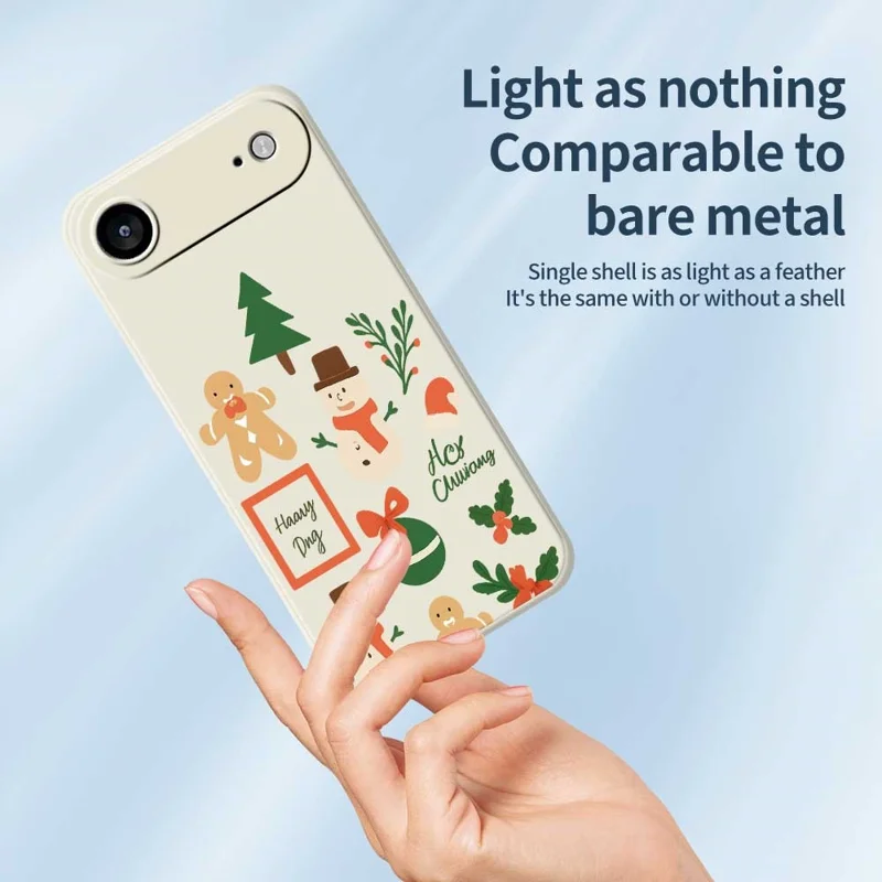 TPU-telefoonhoesje met kerstmannetjesprint voor iPhone Air, rechte rand, beige