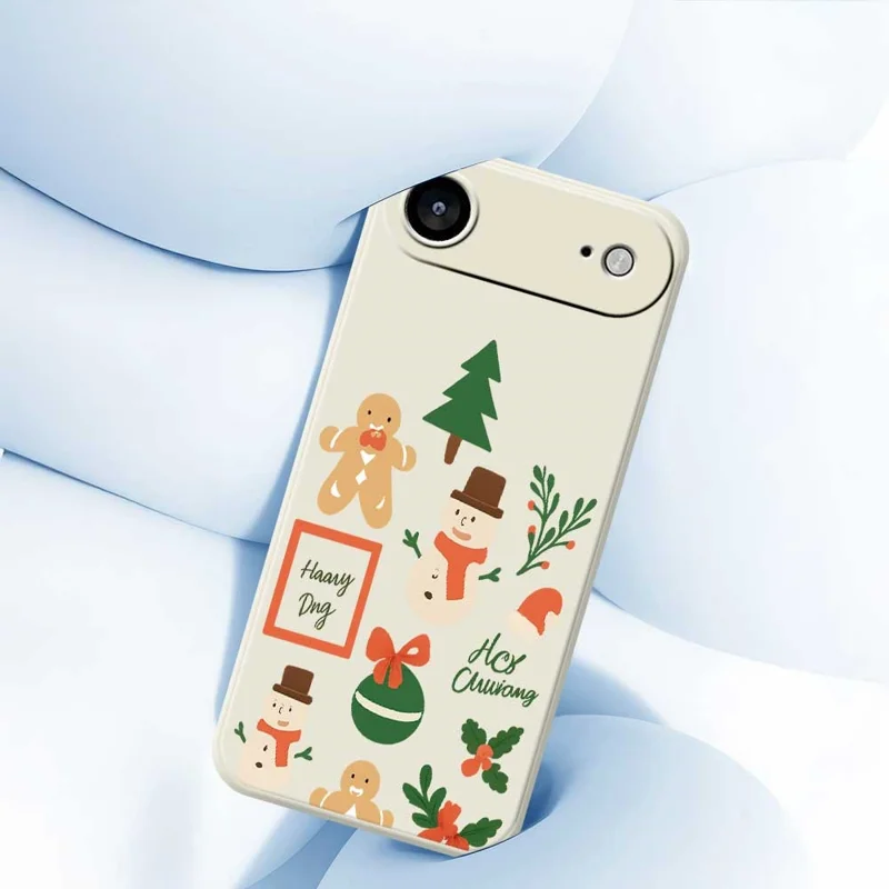 TPU-telefoonhoesje met kerstmannetjesprint voor iPhone Air, rechte rand, beige