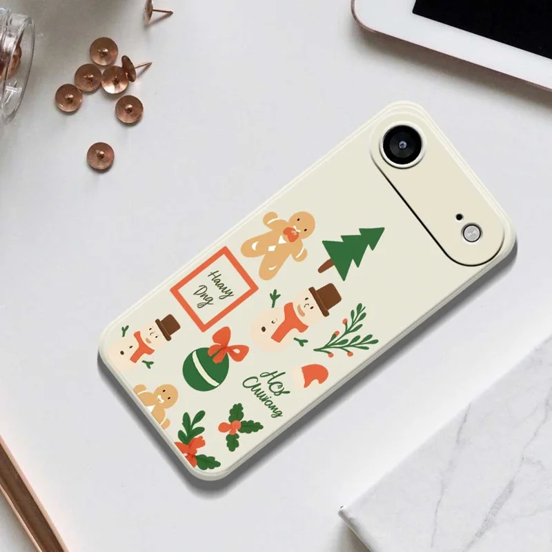 TPU-telefoonhoesje met kerstmannetjesprint voor iPhone Air, rechte rand, beige
