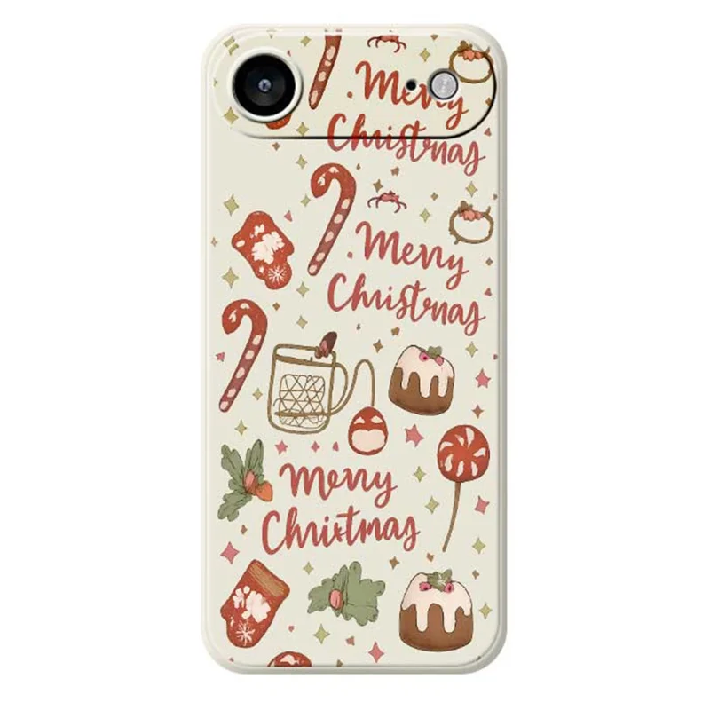 TPU-telefoonhoesje met kerstprint en rechte rand voor iPhone Air - Beige