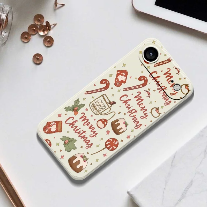 TPU-telefoonhoesje met kerstprint en rechte rand voor iPhone Air - Beige