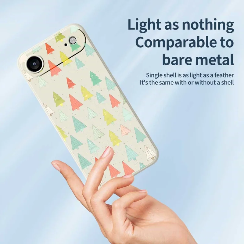 TPU-telefoonhoesje met kleurrijk bomenpatroon voor iPhone Air, rechte rand, beige