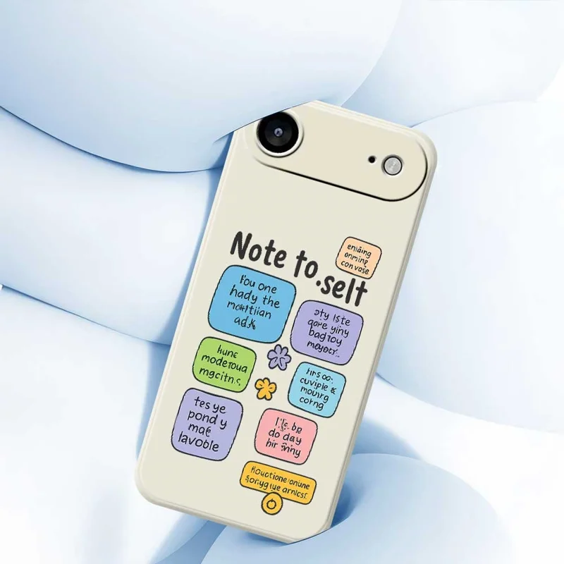 For iPhone Air Case Colored Sticky Notes Pattern Printing Straight Edge TPU Phone Back Cover - Green