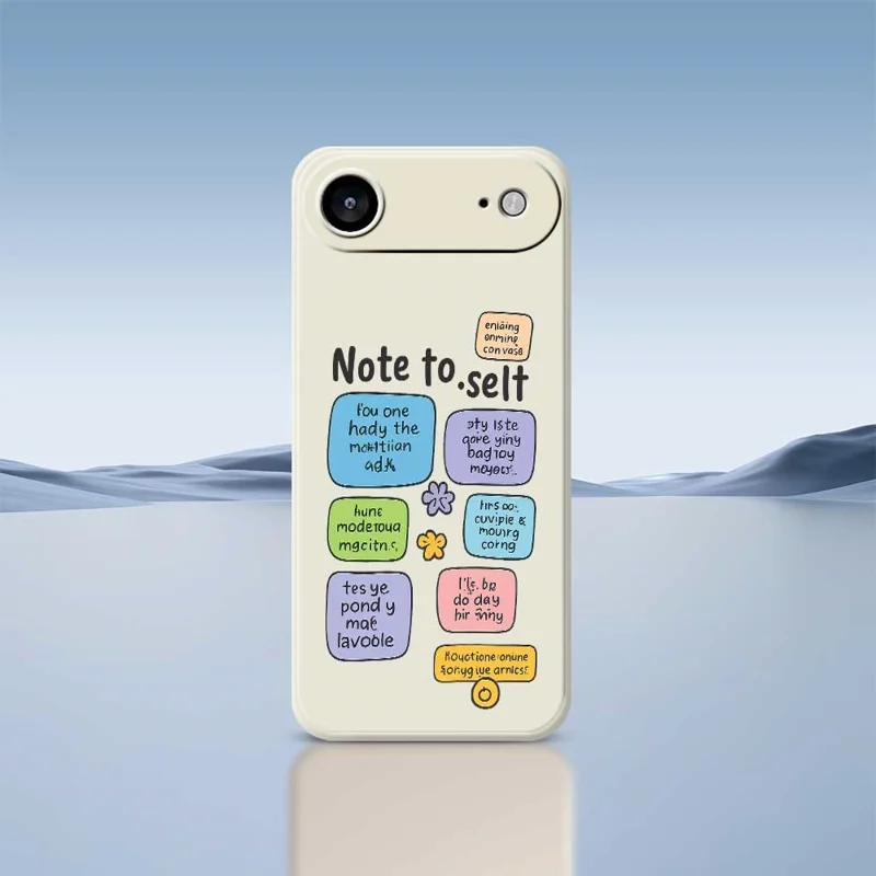 For iPhone Air Case Colored Sticky Notes Pattern Printing Straight Edge TPU Phone Back Cover - Green
