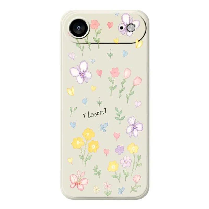 TPU-telefoonhoesje met kleine bloemenpatroon voor iPhone Air, rechte rand, lichtgekleurd - Beige