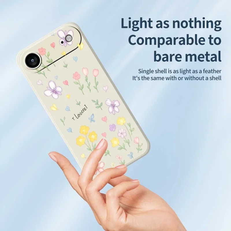TPU-telefoonhoesje met kleine bloemenpatroon voor iPhone Air, rechte rand, lichtgekleurd - Beige