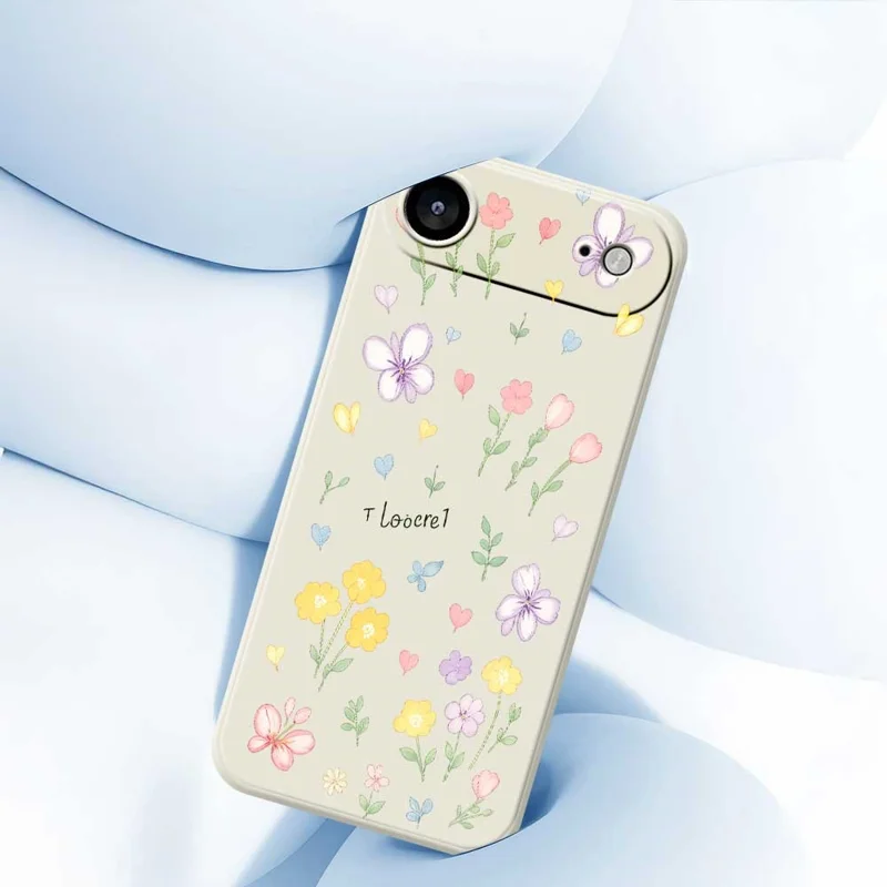 TPU-telefoonhoesje met kleine bloemenpatroon voor iPhone Air, rechte rand, lichtgekleurd - Beige