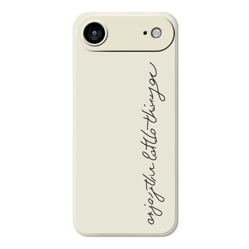 For iPhone Air Case WordArt Pattern Printing Straight Edge TPU Phone Back Cover - Beige
