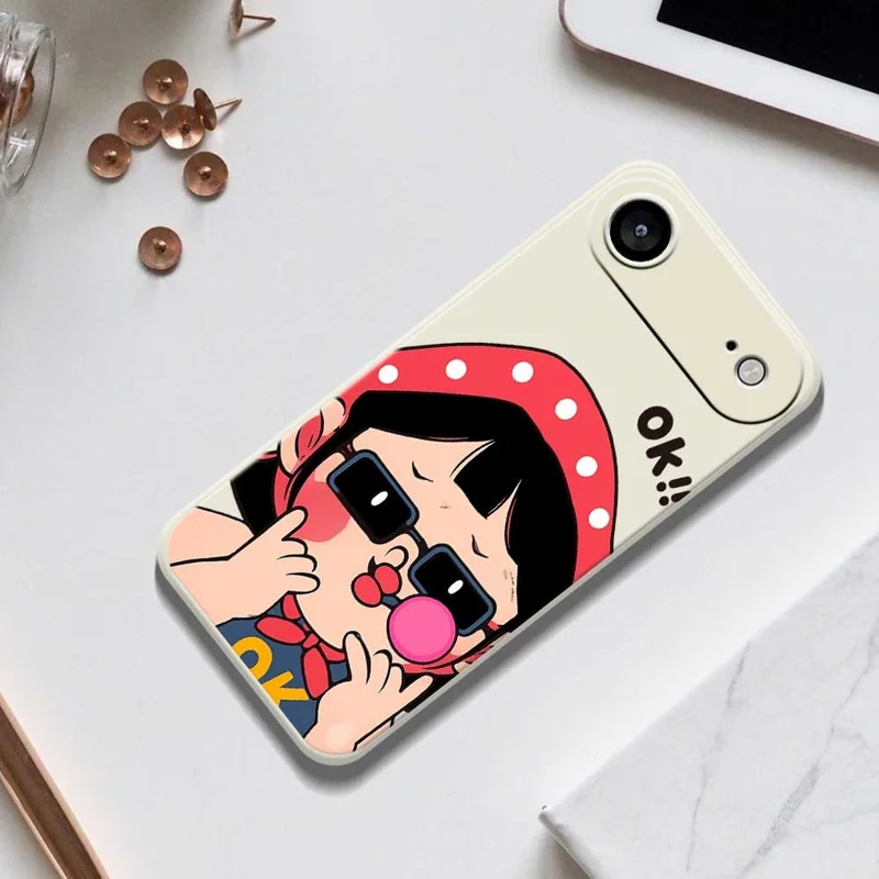 For iPhone Air Case Cute Kid Pattern Printing Straight Edge TPU Phone Back Cover - Beige