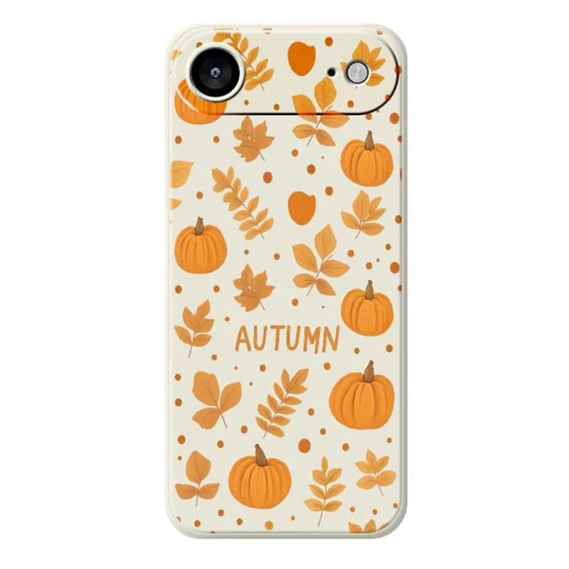 For iPhone 17 Air Case Autumn Theme Pattern Printing Straight Edge TPU Phone Back Cover - Beige