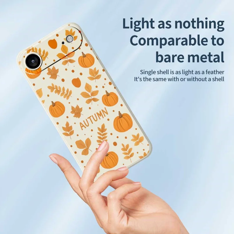 For iPhone 17 Air Case Autumn Theme Pattern Printing Straight Edge TPU Phone Back Cover - Beige
