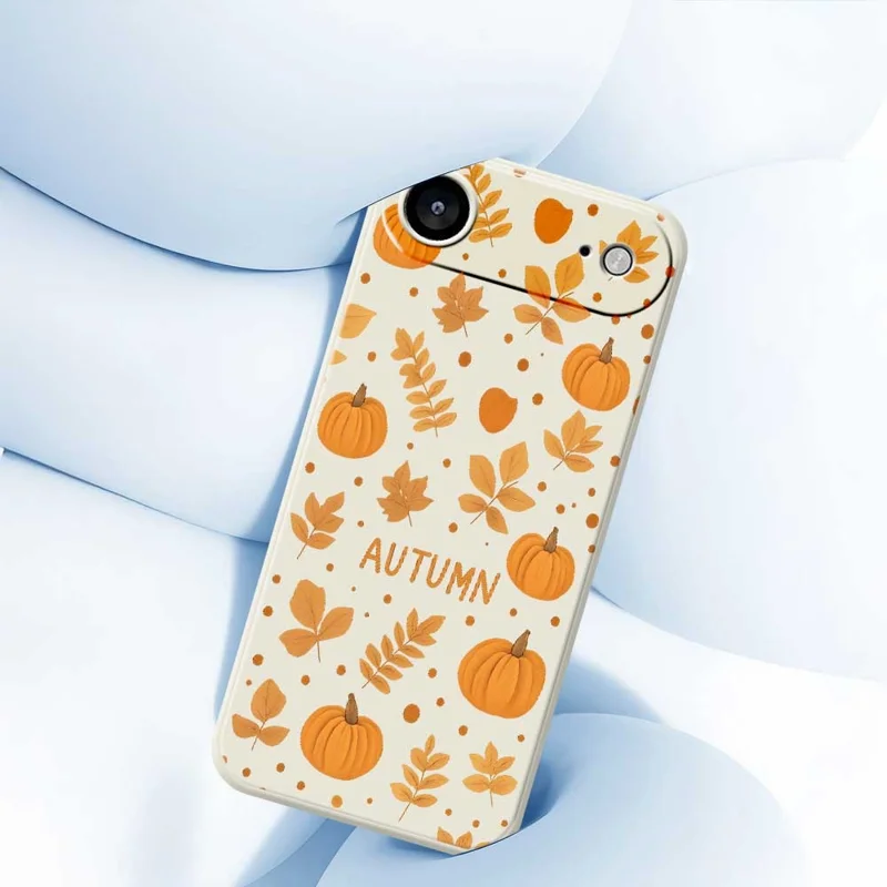 For iPhone 17 Air Case Autumn Theme Pattern Printing Straight Edge TPU Phone Back Cover - Beige