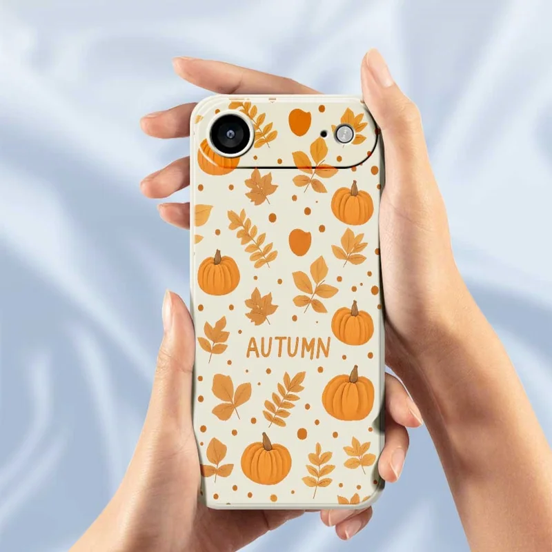 For iPhone 17 Air Case Autumn Theme Pattern Printing Straight Edge TPU Phone Back Cover - Beige
